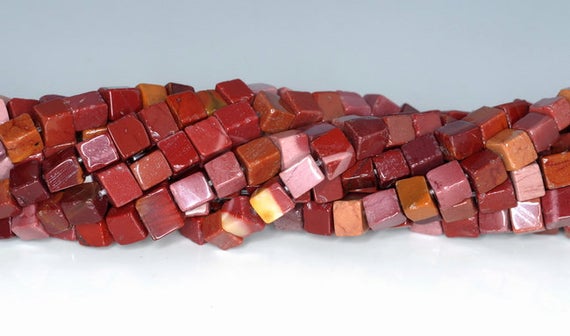 5mm  Mookaite Gemstone Square Cube Loose Beads 15.5 Inch Full Strand (90182175-a112)