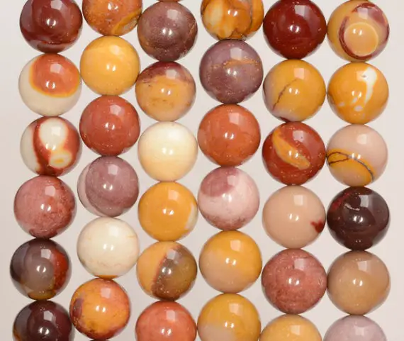 10mm Mookaite Gemstone Yellow Brown Round 10mm Loose Beads 15.5 Inch Full Strand (90148752-240)