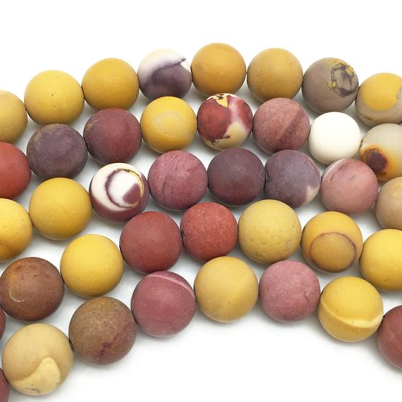 10mm Matte Mookaite Beads, Round Gemstone Beads, Wholesale Beads