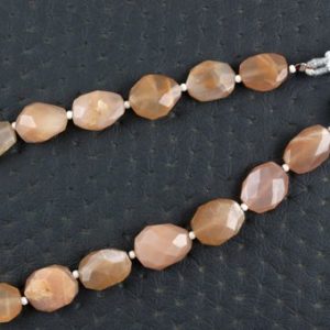 Shop Moonstone Chip & Nugget Beads! Good Quality 1 Strand Natural Peach Moonstone Gemstone, 16 Pieces Faceted Nuggets Shape Beads, Size 9×12-11×14 MM Making Jewelry Wholesale | Natural genuine chip Moonstone beads for beading and jewelry making.  #jewelry #beads #beadedjewelry #diyjewelry #jewelrymaking #beadstore #beading #affiliate #ad
