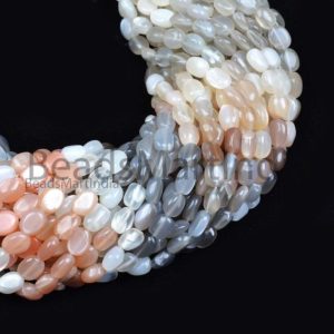 Shop Moonstone Bead Shapes! 7X9-8X12 MM  Multi Moonstone Plain , Multi Moonstone Smooth Beads, Multi Moonstone Plain Oval Shape Beads, Moonstone Beads, Moonstone Oval | Natural genuine other-shape Moonstone beads for beading and jewelry making.  #jewelry #beads #beadedjewelry #diyjewelry #jewelrymaking #beadstore #beading #affiliate #ad