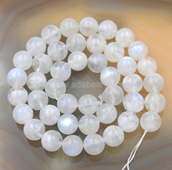 U Pick 1 Strand/15" Top Quality Natural Blue Moonstone Healing Gemstone 4mm 6mm 8mm 10mm Round Stone Beads For Bracelet Charm Jewelry Making