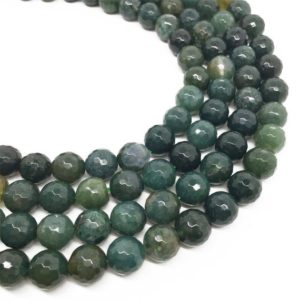 Shop Moss Agate Faceted Beads! 10mm Faceted Moss Agate Beads, Gemstone Beads, Wholesale Beads | Natural genuine faceted Moss Agate beads for beading and jewelry making.  #jewelry #beads #beadedjewelry #diyjewelry #jewelrymaking #beadstore #beading #affiliate #ad