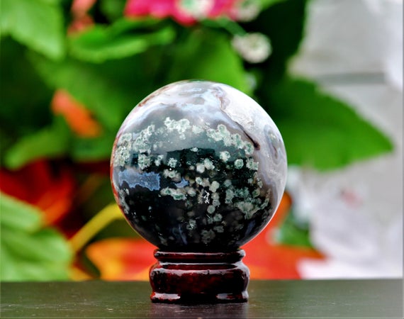 70mm Nuummite Coppernite Crystal Ball Chakra Healing Sphere Meditation Anxiety Relief Spiritual Gift Energy Boosting Balance Crystal Ball