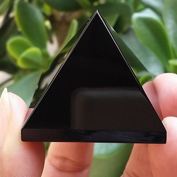 Large Black Obsidian Crystal Pyramid Also Available In Many Sizes
