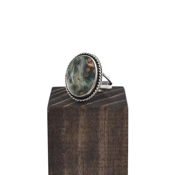 Boho Ring In Ocean Jasper - .925 Sterling Silver Ring - Silversmith Ring