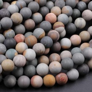 Shop Ocean Jasper Round Beads! Matte Polychrome Landscape Ocean Jasper 4mm 6mm 8mm 10mm 12mm Round Beads 15.5" Strand | Natural genuine round Ocean Jasper beads for beading and jewelry making.  #jewelry #beads #beadedjewelry #diyjewelry #jewelrymaking #beadstore #beading #affiliate #ad
