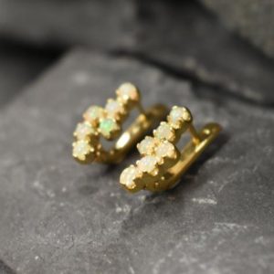 Shop Opal Earrings! Gold Opal Earrings, Natural Opal, Fire Opal Earrings, Precious Opal Studs, Gold Earrings, Dainty Bridal Earrings, Solid Silver Earrings | Natural genuine Opal earrings. Buy handcrafted artisan wedding jewelry.  Unique handmade bridal jewelry gift ideas. #jewelry #beadedearrings #gift #crystaljewelry #shopping #handmadejewelry #wedding #bridal #earrings #affiliate #ad