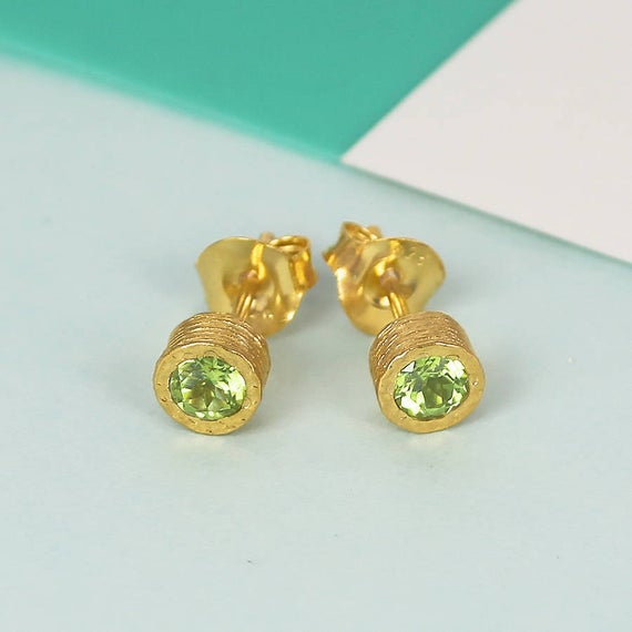 Peridot Earrings Gold August Birthstone Earrings For Mom Peridot Stud Earrings Dainty Earrings Set Gold Stud Earrings Set
