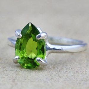 Shop Peridot Rings! 925 Peridot Ring · August Birthstone Ring · Stackable Ring For Women · Green Gemstone Ring · Silver Prong Ring · Solitaire Rings | Natural genuine Peridot rings, simple unique handcrafted gemstone rings. #rings #jewelry #shopping #gift #handmade #fashion #style #affiliate #ad