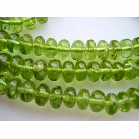 5mm Peridot Plain Rondelle Beads, Green Peridot Rondelle Beads, Peridot Beads For Jewelry (8in To 16in Options)