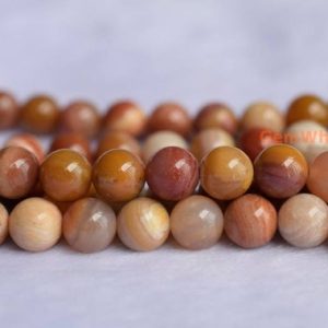 Shop Petrified Wood Beads! 15.5“ 6mm/8mm/10mm Natural Red Wood fossil stone round beads,red brown fossilized wood stone, Petrified wood DIY jewelry beads, NJSY | Natural genuine round Petrified Wood beads for beading and jewelry making.  #jewelry #beads #beadedjewelry #diyjewelry #jewelrymaking #beadstore #beading #affiliate #ad