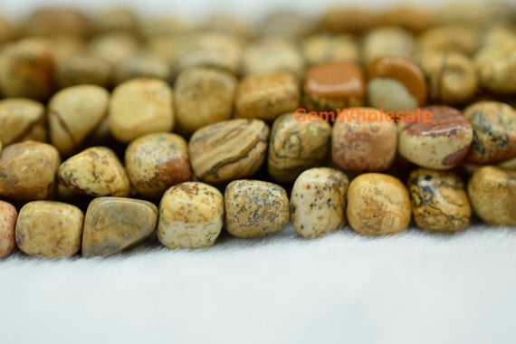 15.5" 5~7mm Picture Jasper Pebbles Beads, Small Picture Jasper Pebbles, Picture Jasper Potato Beads, Small Nugget Beads