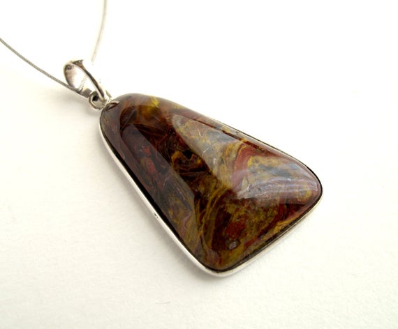 Pietersite Pendant Sterling Silver Pendant With Natural Pietersite Tiger Eye Hawk Eye Pietersite Necklace