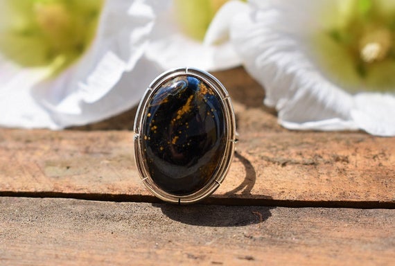 Elegant Pietersite Ring, Natural Pietersite Ring, Natural Gemstone Ring, Gemstone Jewelry, Handmade Jewelry, Jaipur Jewelry, Gift Ring, Mom