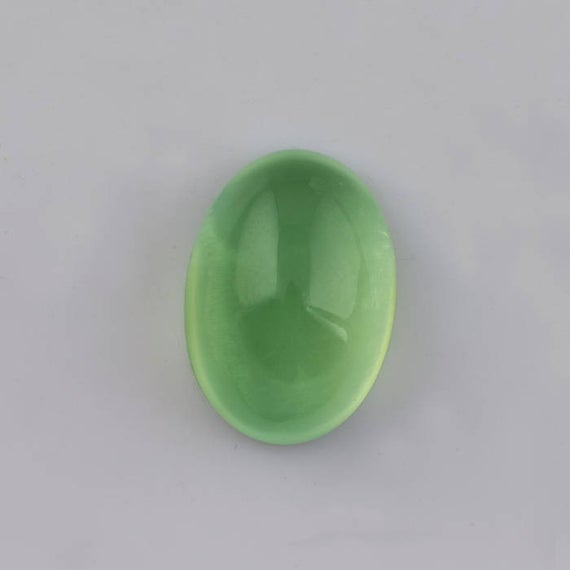 13.50 Cts Natural Green Prehnite 17x12x8 Mm Cabochon Oval Gemstone - 100% Natural Genuine Green Prehnite Gemstone - Phgrn-1046