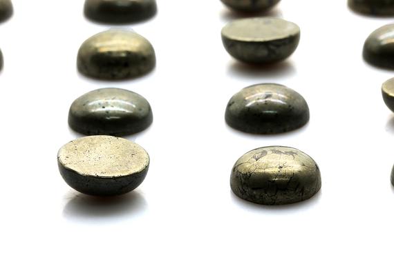 Clearance Sale - Large 16mm Cabochon,smooth Pyrite Gemstone,gold Iron Pyrite,jewelry Making Diy,fancy Round Cab,gray Cabochons