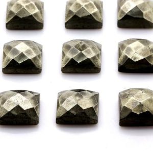 Shop Pyrite Stones & Crystals! Large pyrite faceted cabochons,iron pyrite stone,faceted cabochons,gemstone cabochons,square gemstone,bezel set stones – AA Quality | Natural genuine stones & crystals in various shapes & sizes. Buy raw cut, tumbled, or polished gemstones for making jewelry or crystal healing energy vibration raising reiki stones. #crystals #gemstones #crystalhealing #crystalsandgemstones #energyhealing #affiliate #ad