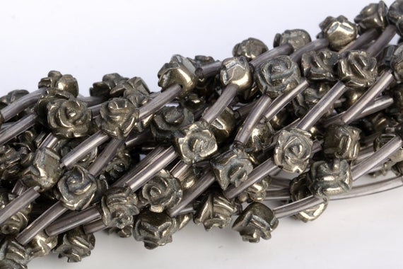 7x6-8x6mm Copper Pyrite Beads Flower Grade Aaa Genuine Natural Gemstone Full Strand Loose Beads 15.5" Bulk Lot 1,3,5,10 And 50 (104780-1305)