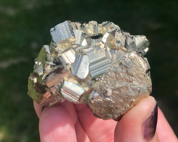 1.8" Pyrite Cluster From Peru  Dodecahedronal Pyrite  Fools Gold  Pyrite Dodecahedrons  Peruvian Pyrite #1