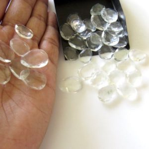 Shop Quartz Cabochons! 5 Pieces 13mm To 18mm Each Quartz Crystal Faceted Rose Cut Flat Back Loose Cabochons RS30 | Natural genuine stones & crystals in various shapes & sizes. Buy raw cut, tumbled, or polished gemstones for making jewelry or crystal healing energy vibration raising reiki stones. #crystals #gemstones #crystalhealing #crystalsandgemstones #energyhealing #affiliate #ad