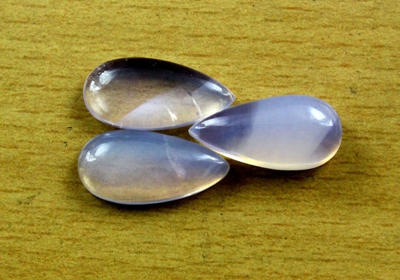 Genuine Quality Natural Lavender Quartz Gemstone, Smooth Pear Shape Cabochons,3 Pieces Cabs Size 9x20 Mm Making Jewelry Wholesale Price