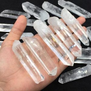 1piece Large Water Clear Quartz Crystal Points Rough Raw Crystal Quartz Sticks Loose Rock Crystal Gemstone Supplies Undrilled | Natural genuine chip Gemstone beads for beading and jewelry making.  #jewelry #beads #beadedjewelry #diyjewelry #jewelrymaking #beadstore #beading #affiliate #ad