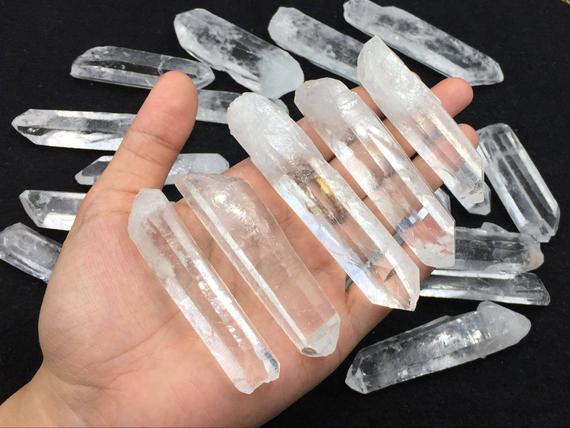 1piece Large Water Clear Quartz Crystal Points Rough Raw Crystal Quartz Sticks Loose Rock Crystal Gemstone Supplies Undrilled