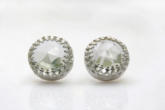 Silver Quartz Earrings · Crystal Quartz Earrings · Post Earrings · Faceted Earrings · Stone Earrings · Post Gemstone Earrings