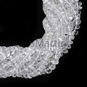 Shop Quartz Crystal Rondelle Beads! Rock Crystal Plain Rondelle Beads,Crystal Smooth Rondelle Shape Bead,Rock Crystal Natural Rondelle(8-9mm) Beads,Crystal Wholesale Beads | Natural genuine rondelle Quartz beads for beading and jewelry making.  #jewelry #beads #beadedjewelry #diyjewelry #jewelrymaking #beadstore #beading #affiliate #ad