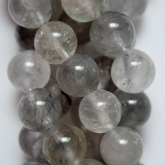 Genuine Cloud Quartz Beads - Round 8 Mm Gemstone Beads - Full Strand 15 1/2", 46 Beads, A Quality