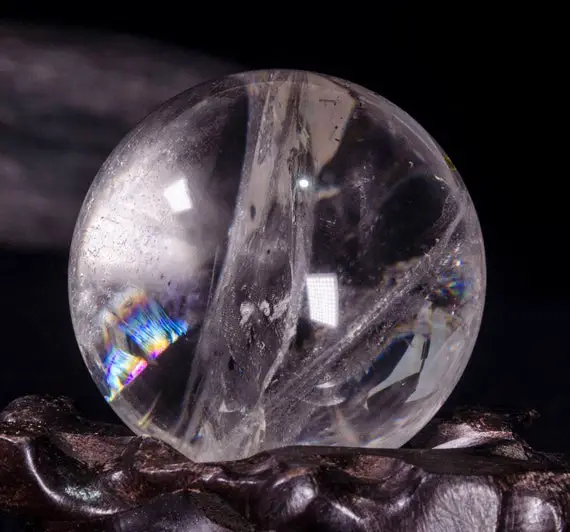 1.72"best Clear Rainbow Crystal Quartz Sphere/clear Crystal Ball/clear Crystal/meditation/chakra/reiki/lucky Stone43mm-113g#3556