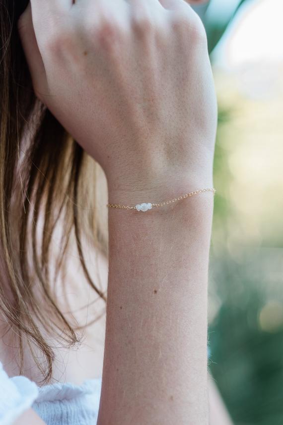 Rainbow Moonstone Dainty Gold Bracelet. Rainbow Moonstone Bracelet. June Birthstone Bracelet. Bridesmaids Bracelet. Dainty Bracelet