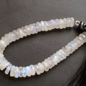 Shop Rainbow Moonstone Rondelle Beads! 8-8.5mm Rainbow Moonstone Tyre Beads, Rainbow Moonstone Spacer Beads, Moonstone Beads For Jewelry 6 Inch Strand Rainbow Beads – KS32 | Natural genuine rondelle Rainbow Moonstone beads for beading and jewelry making.  #jewelry #beads #beadedjewelry #diyjewelry #jewelrymaking #beadstore #beading #affiliate #ad