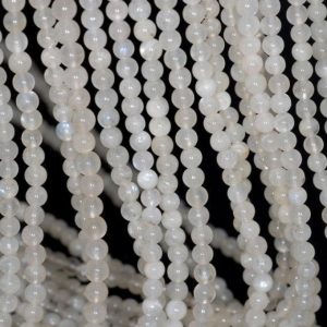 Shop Rainbow Moonstone Beads! 4mm Rainbow Moonstone Gemstone White Round 4mm Loose Beads 16 inch Full Strand (80001117-439) | Natural genuine beads Rainbow Moonstone beads for beading and jewelry making.  #jewelry #beads #beadedjewelry #diyjewelry #jewelrymaking #beadstore #beading #affiliate #ad