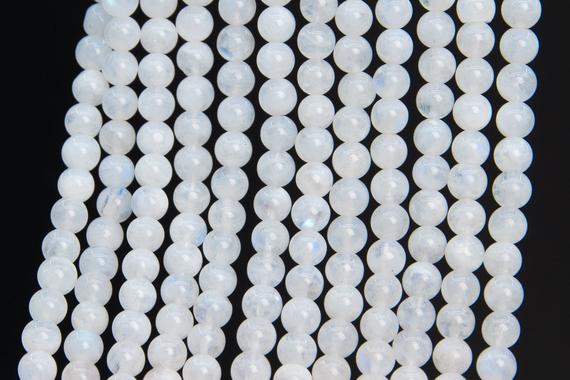 Genuine Natural Rainbow Moonstone Loose Beads Indian Grade A+ Round Shape 5mm