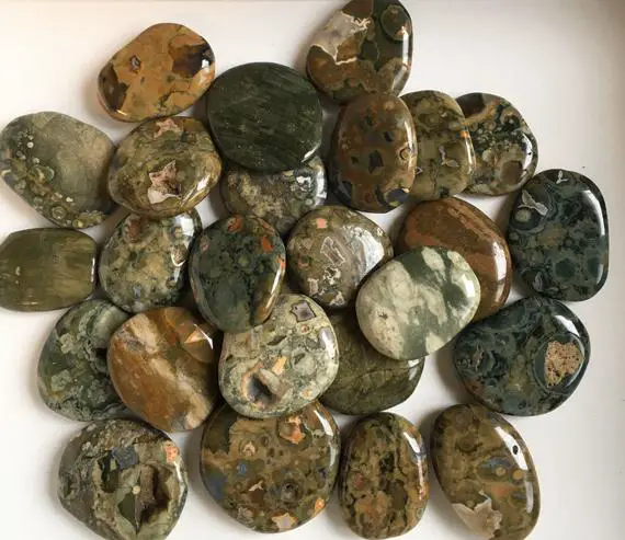 Rhyolite Small Palm Stones, Rain Forest Jasper, Healing Stone, Soul Stone, Healing Crystal, Chakra Stone, Spiritual Stone