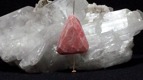 Rhodochrosite Faceted Freeform Nugget Bead 29mm X 23.5mm X 10mm 12 Grams Rich Gorgeous Color, Pink Gemstone Pendant , Rhodochrosite Nugget