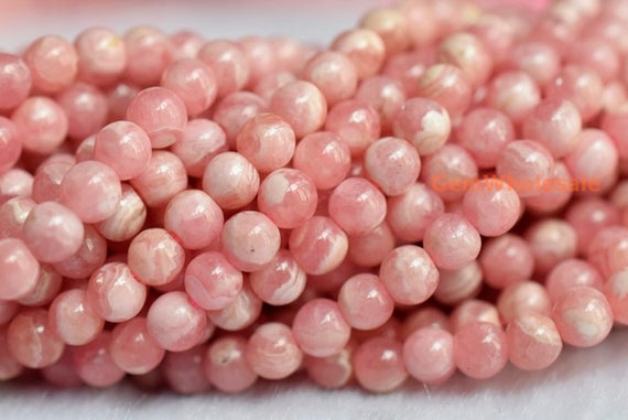 15.75“ 4mm Rhodochrosite Round Beads Aa Quality, Red Semi-precious Stone With White Stripe, Pink Beads,argentina Rhodochrosite W2gd5