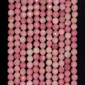 Shop Rhodonite Faceted Beads! 4MM  Rhodonite Gemstone Faceted Round Loose Beads 15 inch Full Strand (80002004-A58) | Natural genuine faceted Rhodonite beads for beading and jewelry making.  #jewelry #beads #beadedjewelry #diyjewelry #jewelrymaking #beadstore #beading #affiliate #ad