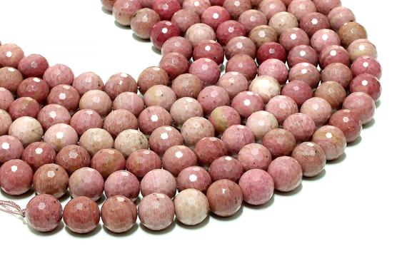 Large Rhodonite Beads,faceted Beads,gemstone Beads,natural Semiprecious Beads,loose Beads,diy Beads,craft Supplies - 16" Strand
