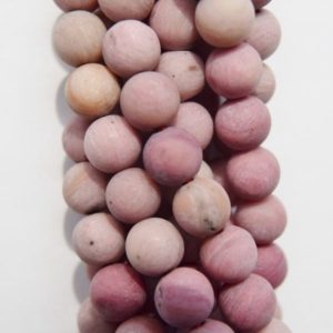 Shop Rhodonite Round Beads! 6 mm Genuine Matte Rhodonite Beads – Round 6 mm Gemstone Beads – Full Strand 15 1/2", 58 beads, A+ Quality | Natural genuine round Rhodonite beads for beading and jewelry making.  #jewelry #beads #beadedjewelry #diyjewelry #jewelrymaking #beadstore #beading #affiliate #ad