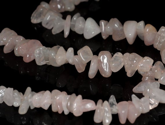 Rose Quartz Gemstones Pink Chip 16x8-5x6mm Loose Beads 8 Inch Half Strand (90144560-b70)