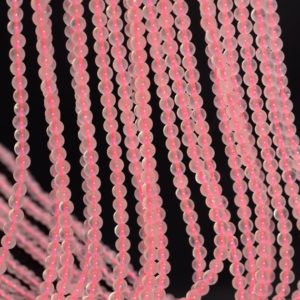 Shop Rose Quartz Round Beads! 3mm Rose Quartz Gemstone Pink Round Loose Beads 15.5 inch Full Strand (90185000-896) | Natural genuine round Rose Quartz beads for beading and jewelry making.  #jewelry #beads #beadedjewelry #diyjewelry #jewelrymaking #beadstore #beading #affiliate #ad