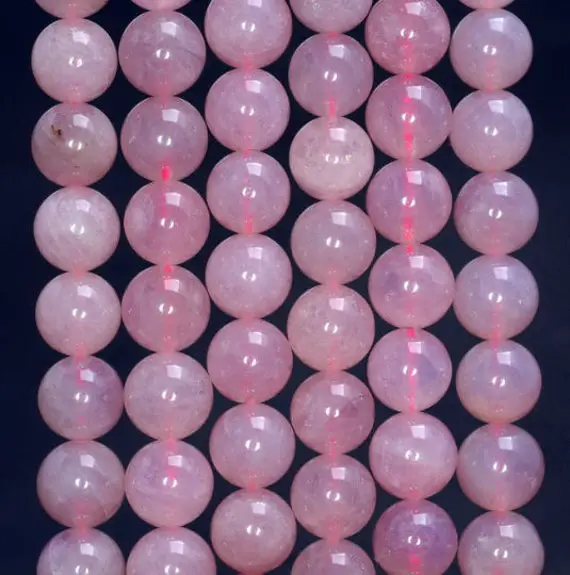 9-10mm Genuine Madagascar Rose Quartz Gemstone Grade Aa Purple Pink Round Loose Beads 7.5 Inch Half Strand (80004856-453)