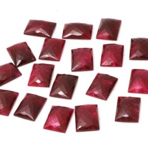 Shop Ruby Stones & Crystals! Ruby cabochon,rectangle cabochon,faceted cabochon,red ruby gemstone,gemstone cabochon,dyed ruby,dark red stone – AA Quality | Natural genuine stones & crystals in various shapes & sizes. Buy raw cut, tumbled, or polished gemstones for making jewelry or crystal healing energy vibration raising reiki stones. #crystals #gemstones #crystalhealing #crystalsandgemstones #energyhealing #affiliate #ad