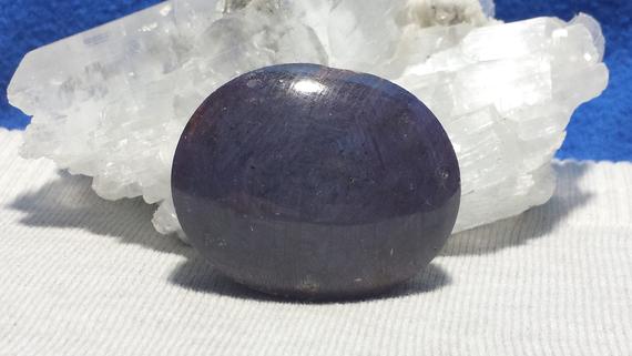 Natural Sapphire Oval Cabochon Black & Purple With Asterism And Unique Markings 54mm X 43.6mm X 23.4mm 630cts. Corundum Sapphire Cabochon