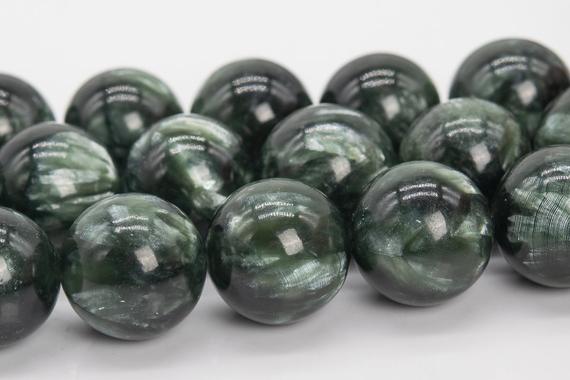 12mm Seraphinite Beads Grade Aaa Genuine Natural Gemstone Round Loose Beads 14" / 7" Bulk Lot Options (111133)