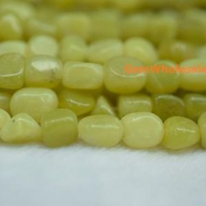 15.5" 5~7mm Olive jade pebbles beads, small Olive jade pebbles, Olive jade potato beads, small nugget beads, Serpentine pebbles | Natural genuine chip Serpentine beads for beading and jewelry making.  #jewelry #beads #beadedjewelry #diyjewelry #jewelrymaking #beadstore #beading #affiliate #ad