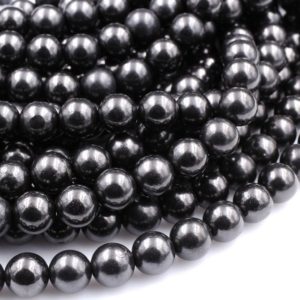 Genuine Natural Shungite 4mm 6mm 8mm 10mm 12mm Round Beads High Quality Black Lustrous Gemstone from Russia 15.5" Strand | Natural genuine round Gemstone beads for beading and jewelry making.  #jewelry #beads #beadedjewelry #diyjewelry #jewelrymaking #beadstore #beading #affiliate #ad